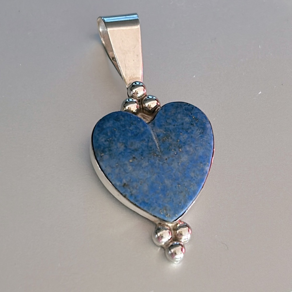 James Mason Navajo Lapis Heart Pendant